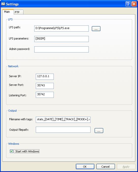 main settings